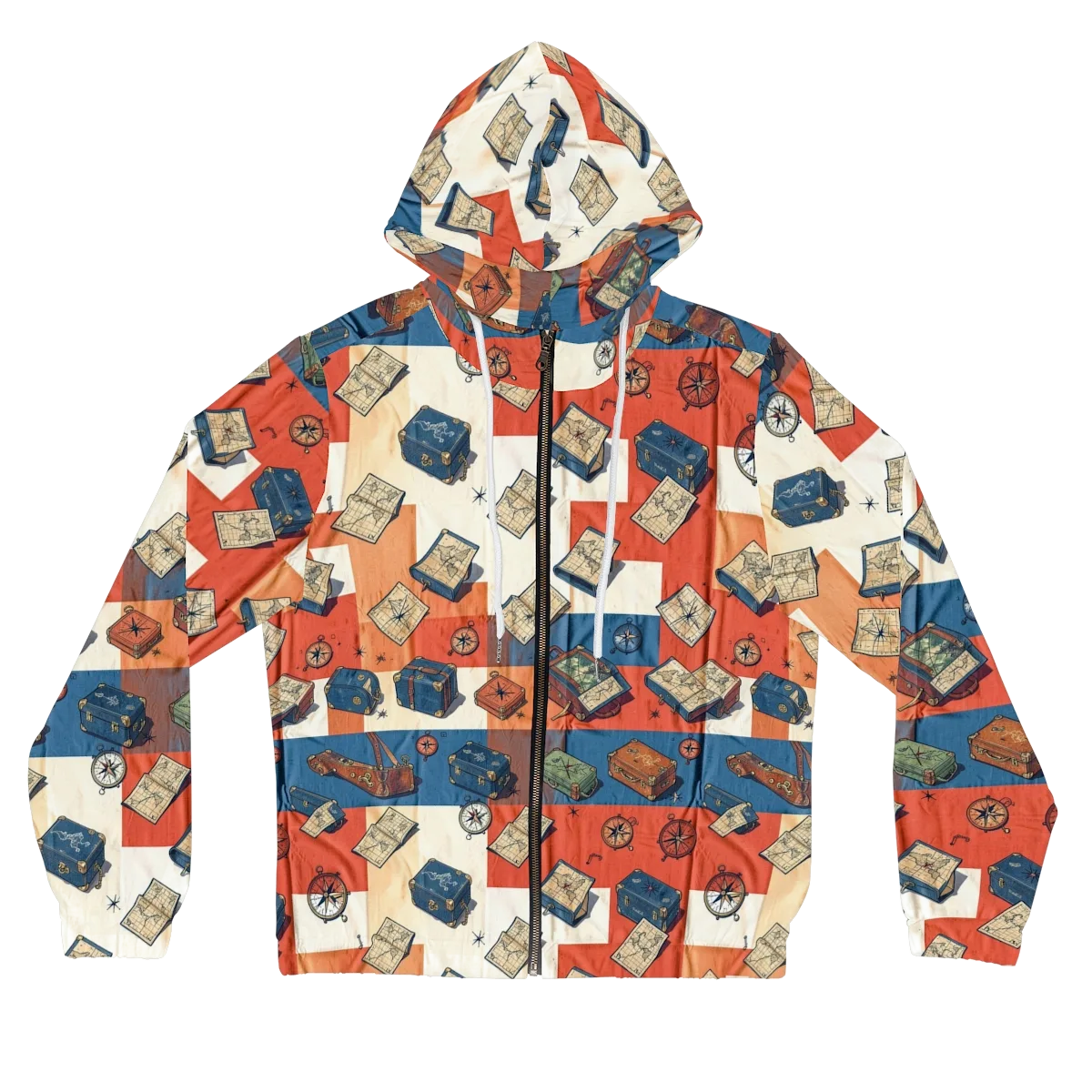 Roaming Atlas on Women's Full-Zip Hoodie — Front