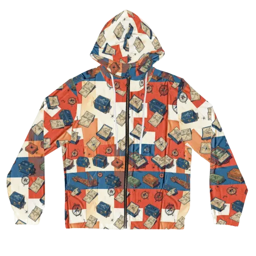 Roaming Atlas on Women's Full-Zip Hoodie