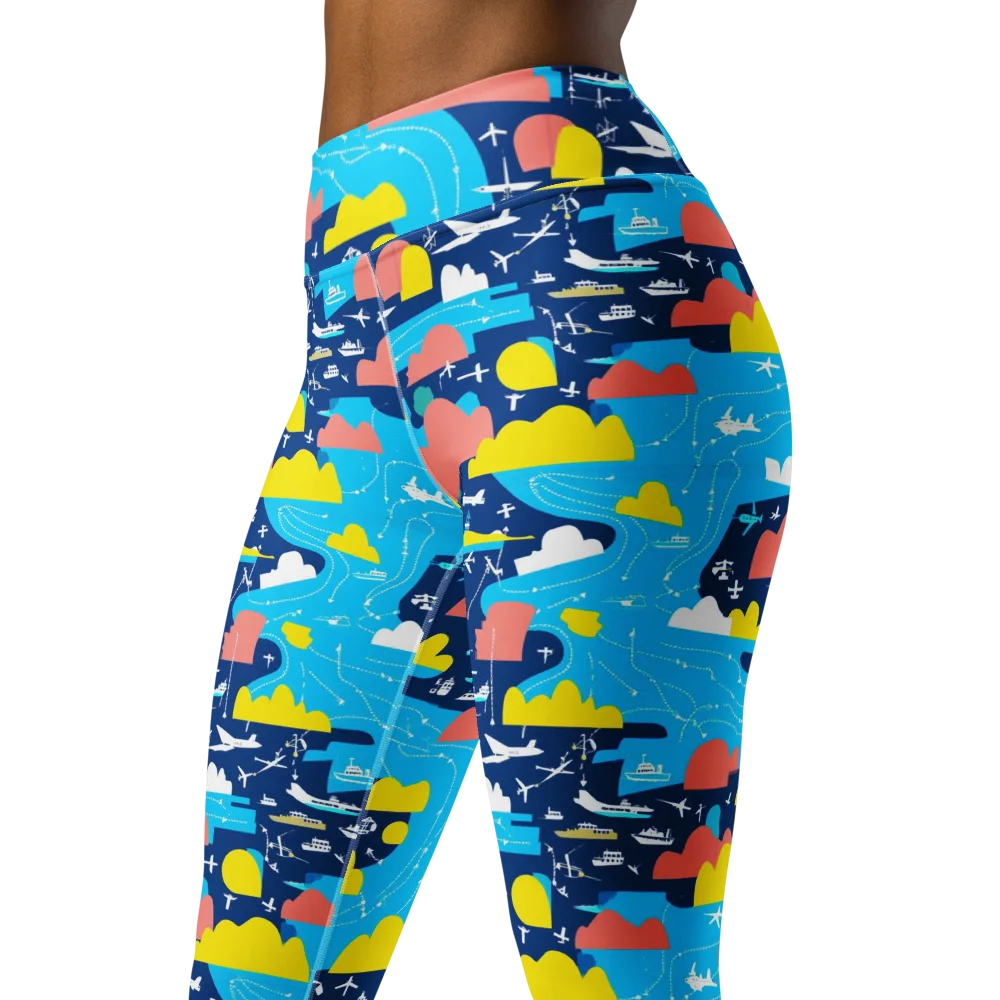 Skyway Harbor on Yoga Leggings — Left Front