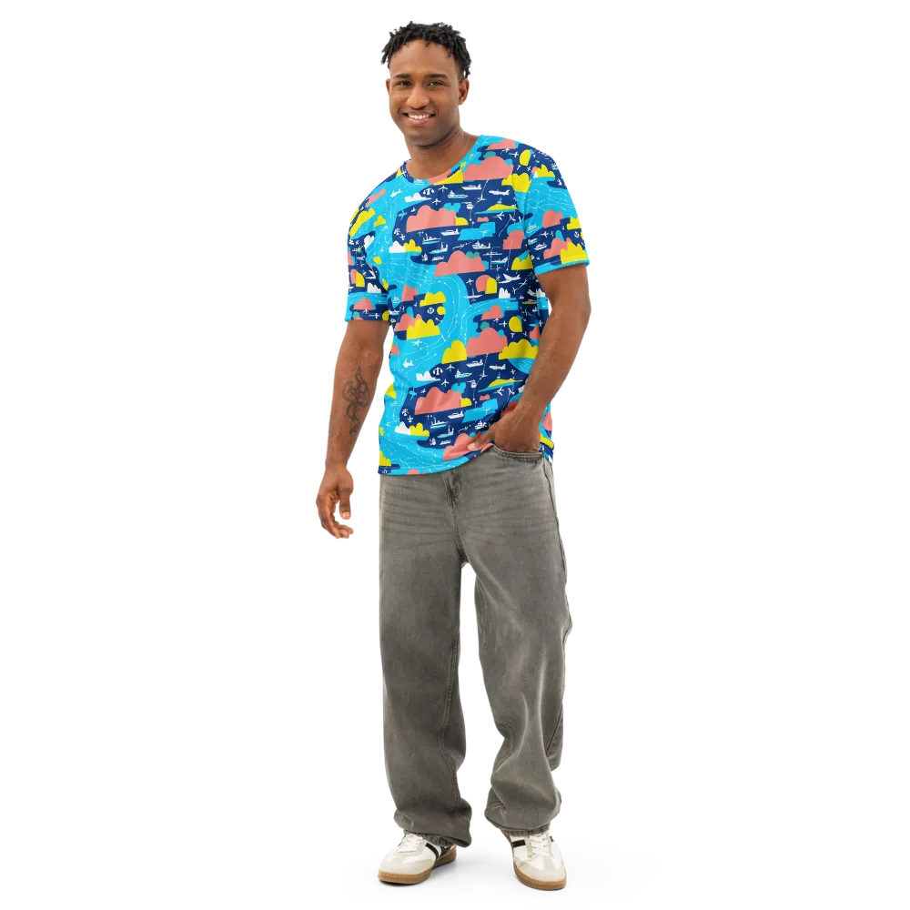 Skyway Harbor on Men's Cotton Crew Neck T-Shirt — Front