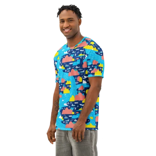 Skyway Harbor on a Men's Cotton Crew Neck T-Shirt