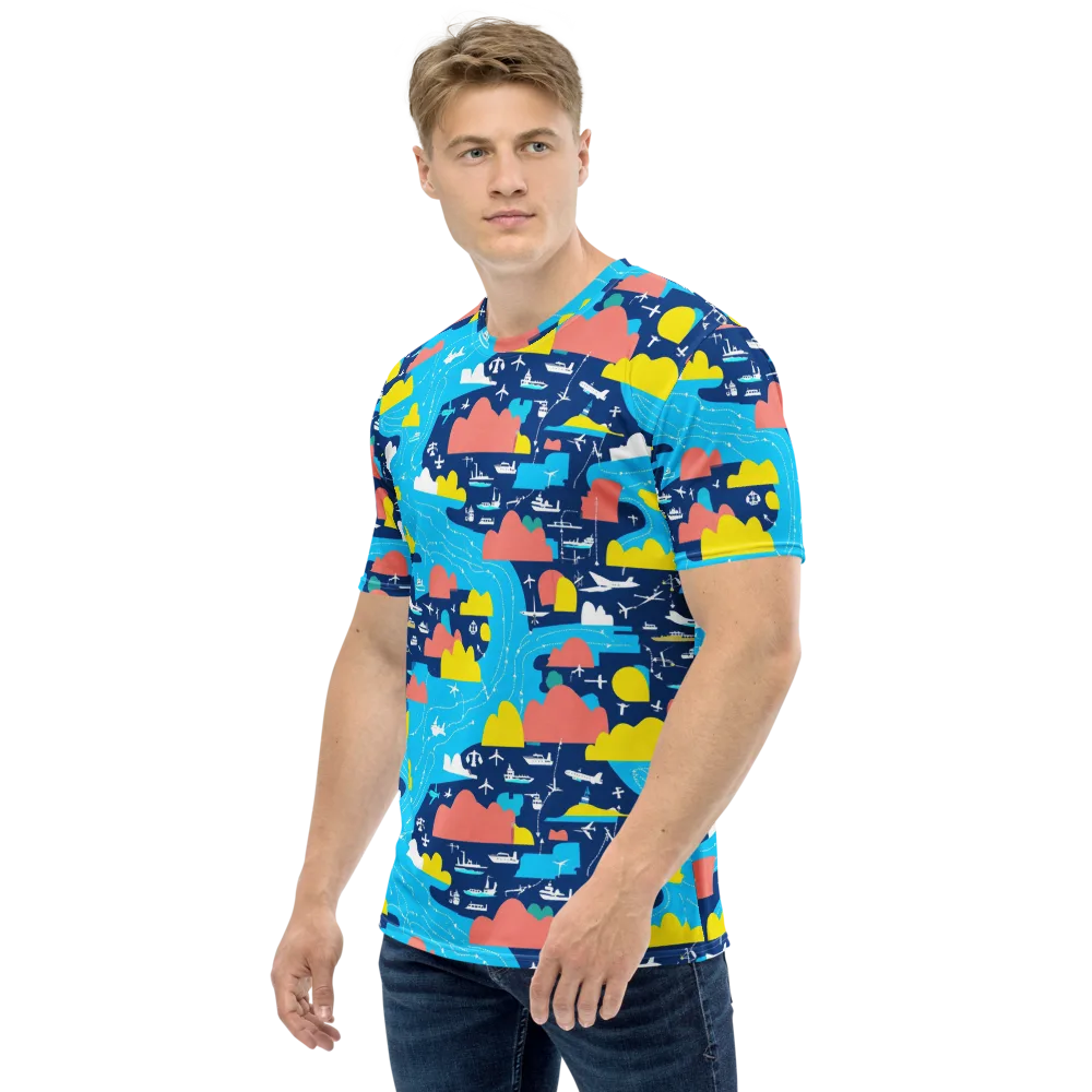 Skyway Harbor on Men's Crew Neck T-Shirt — Left