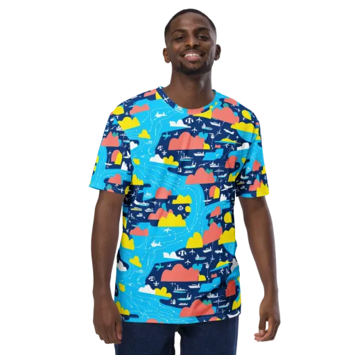 Skyway Harbor on a Men's Crew Neck T-Shirt