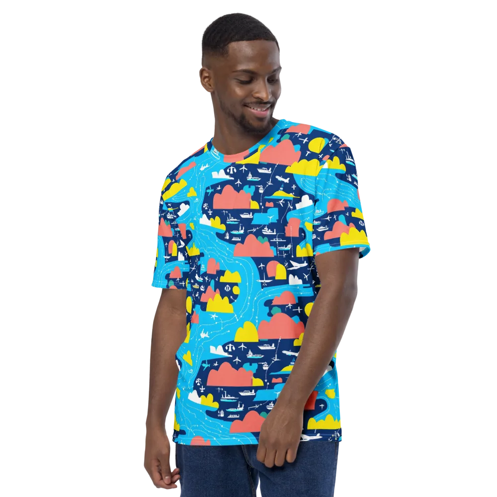 Skyway Harbor on Men's Crew Neck T-Shirt — Left