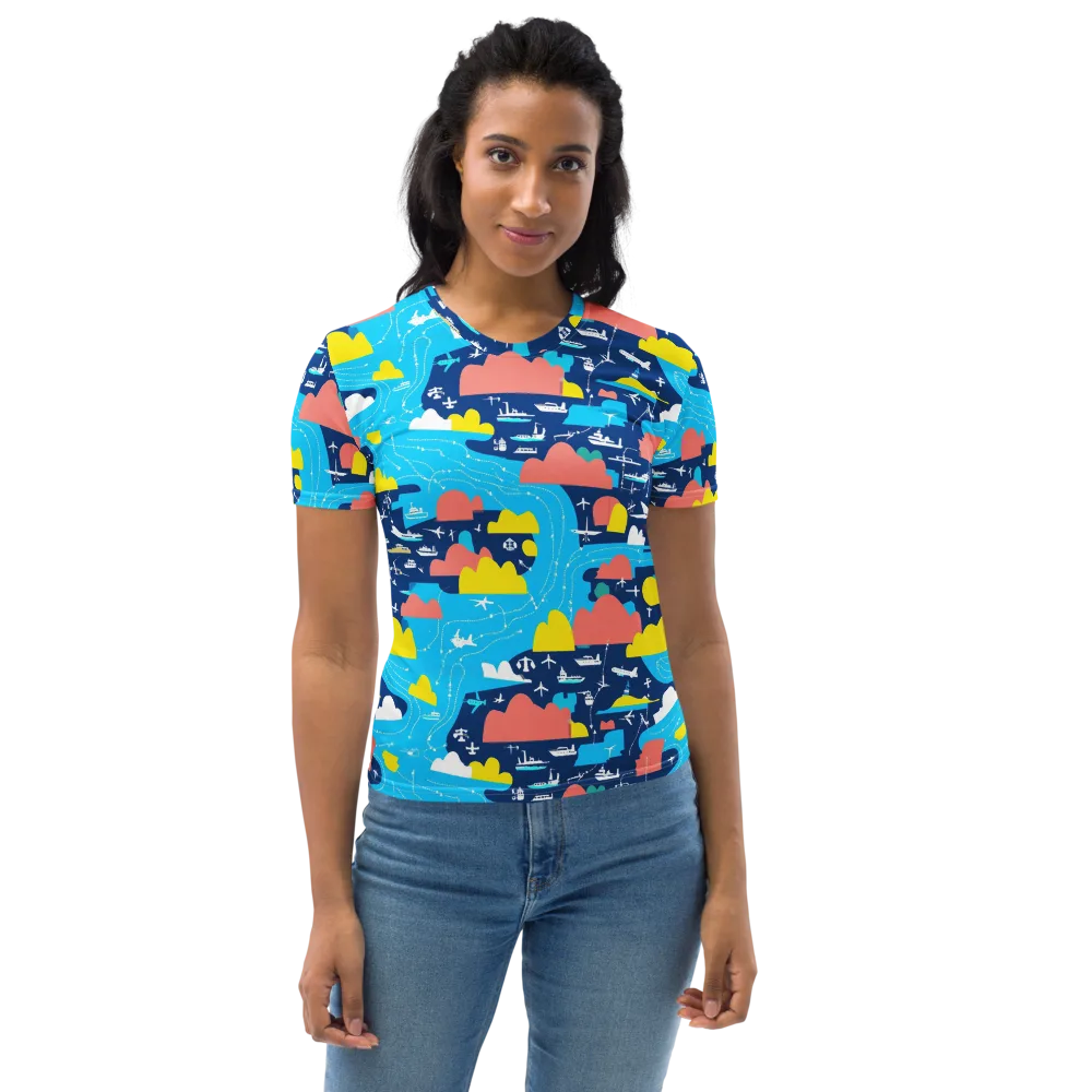Skyway Harbor on Women's Crew Neck T-Shirt — Front