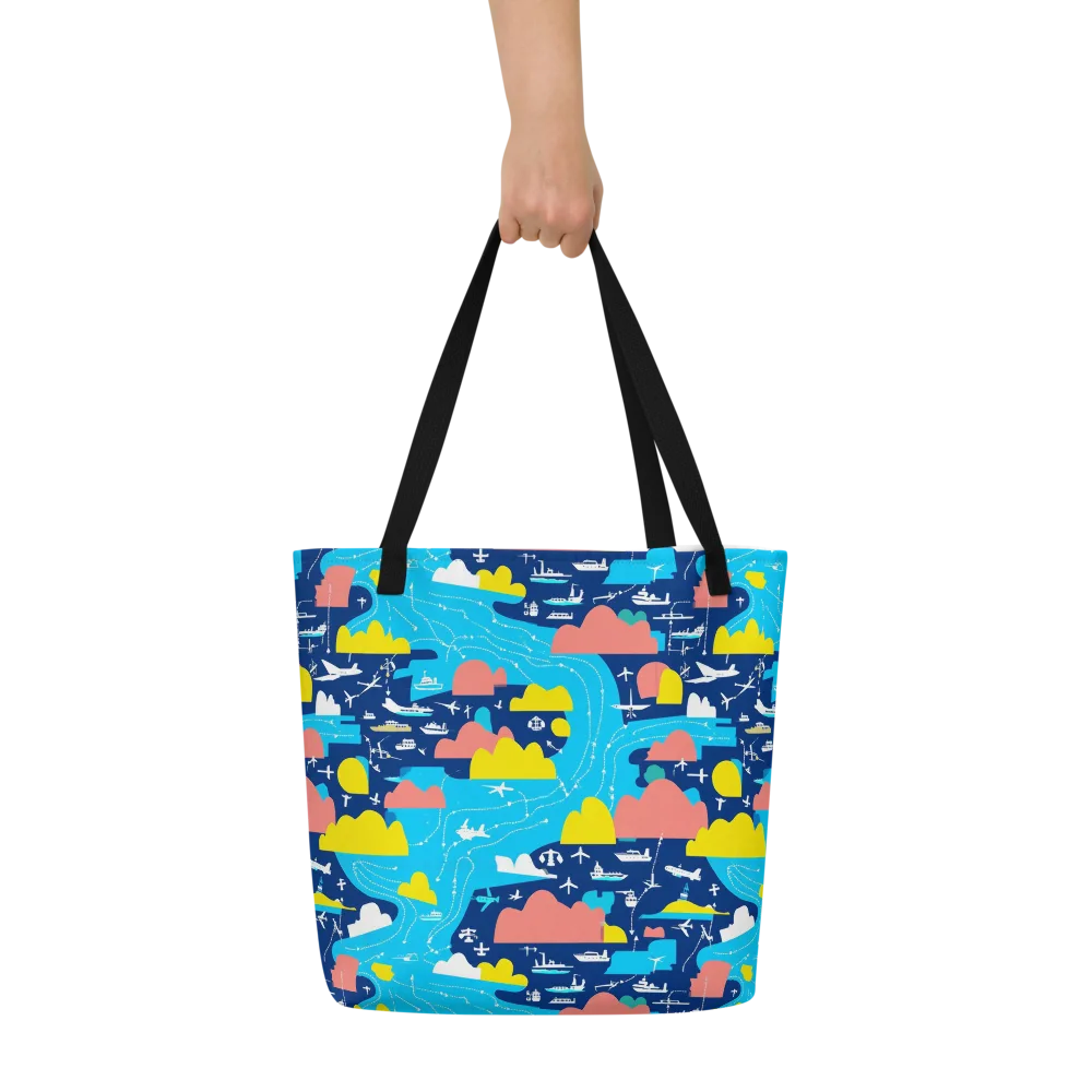 Skyway Harbor on Large Tote Bag W/ Pocket — Front