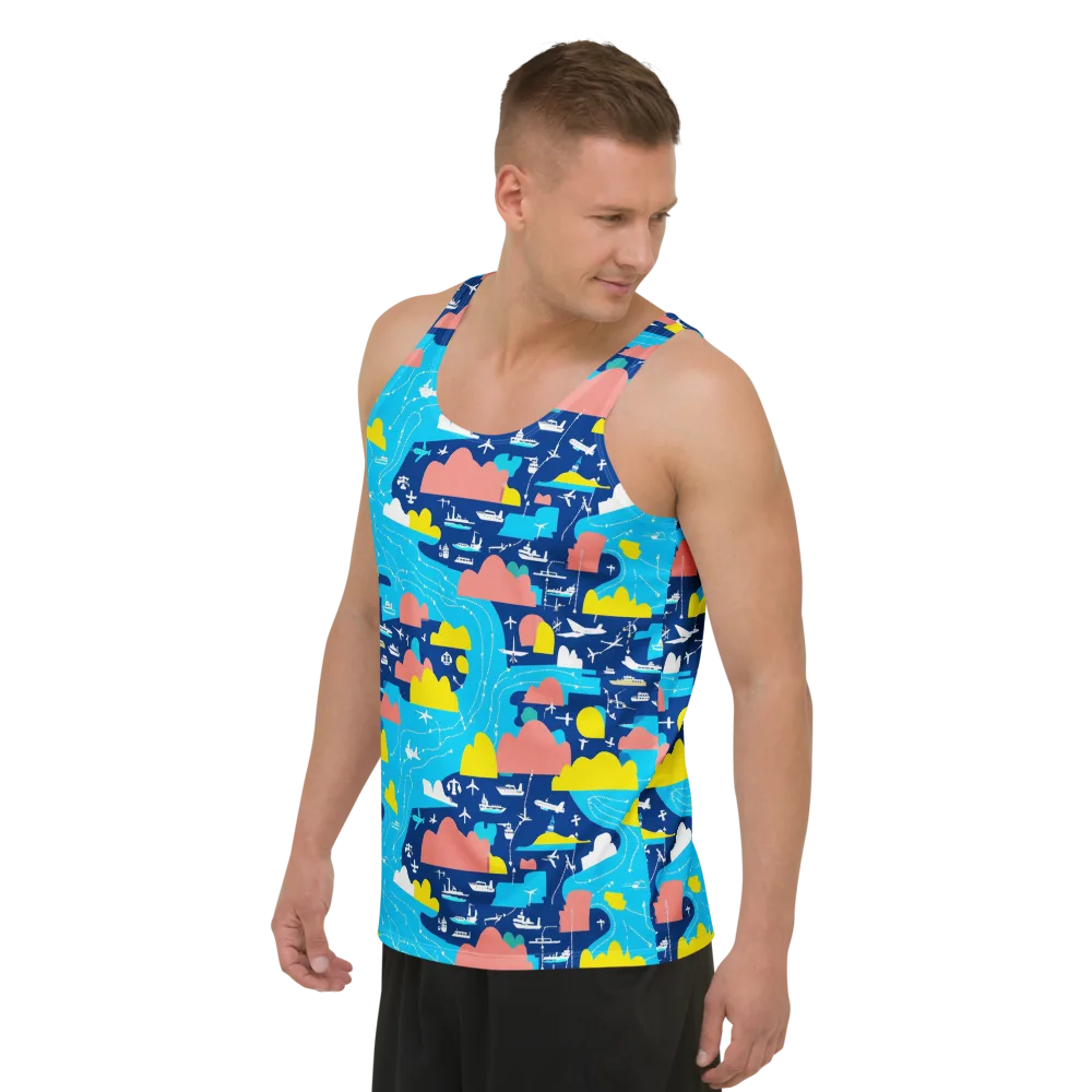 Skyway Harbor on Men's Tank Top — Left Front