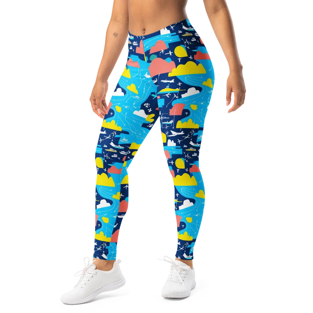 Skyway Harbor on Leggings — Left Front