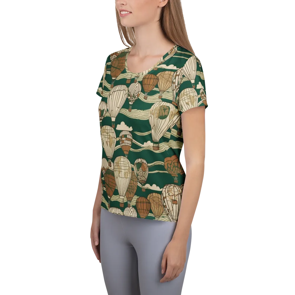 Emerald Balloonscape on Women's Athletic T-Shirt — Left