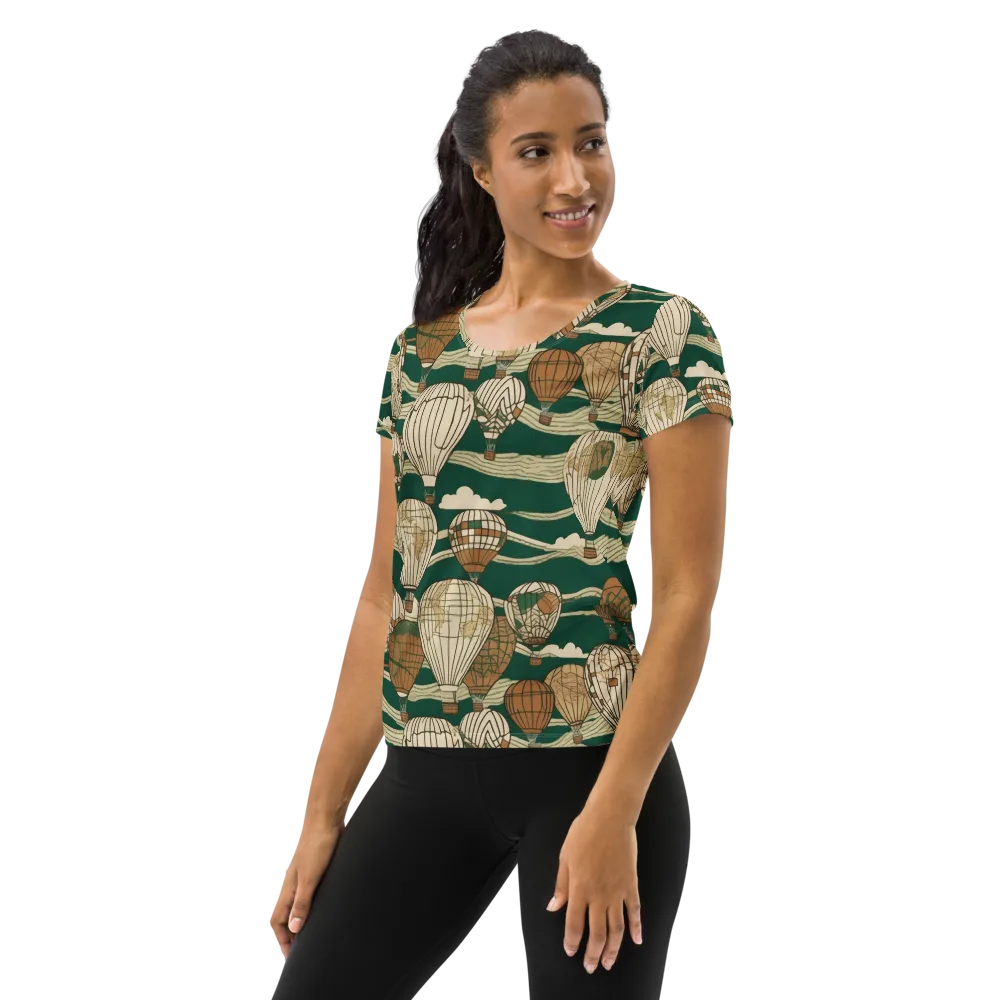 Emerald Balloonscape on Women's Athletic T-Shirt — Left