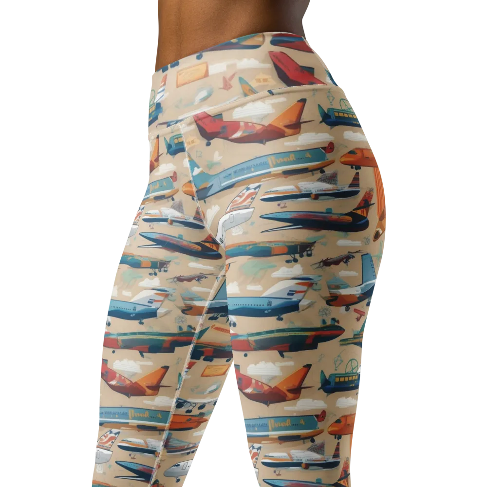 Jetstream Almanac on Yoga Leggings — Left Front