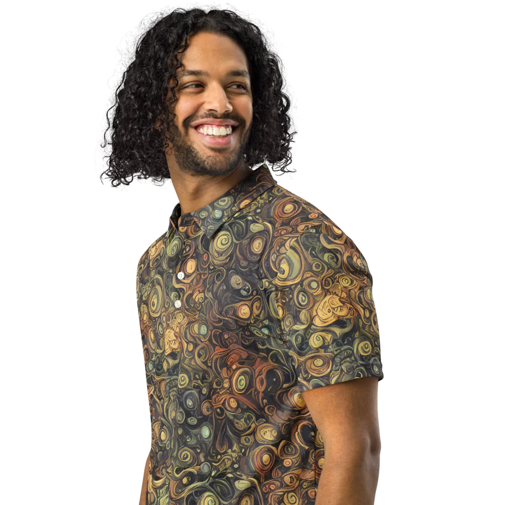 Amber Undertow on Men's Slim Fit Polo Shirt — Left Front