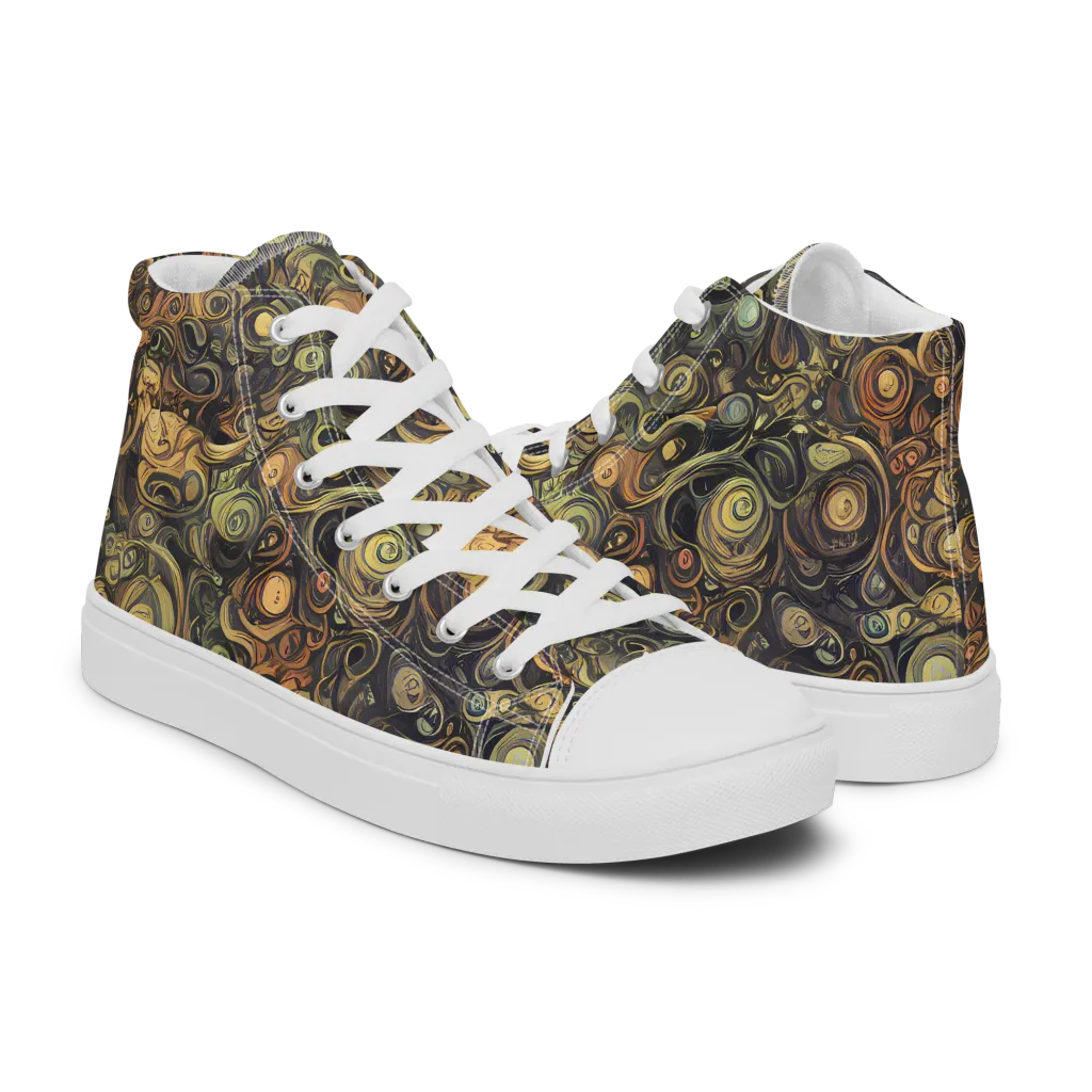 Amber Undertow on Men's High Top Canvas Shoes — Right