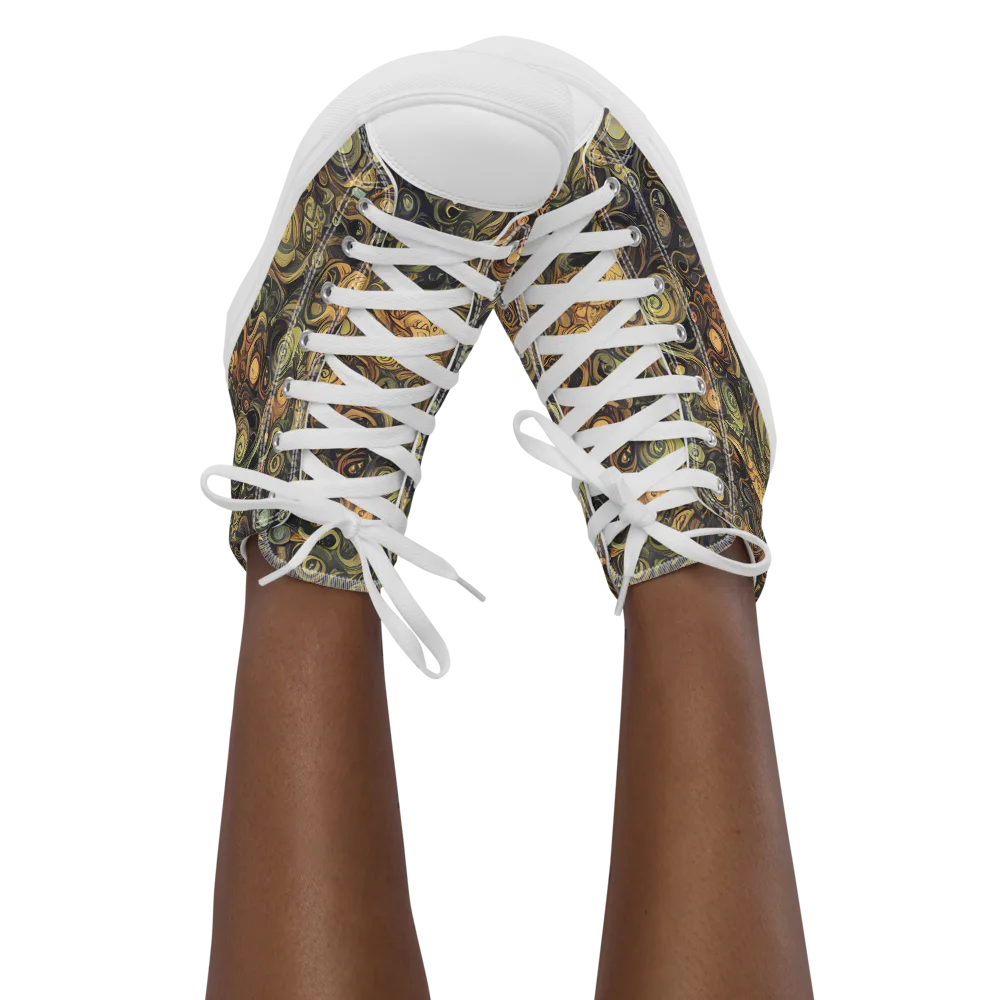 Amber Undertow on Women's High Top Canvas Shoes — Front