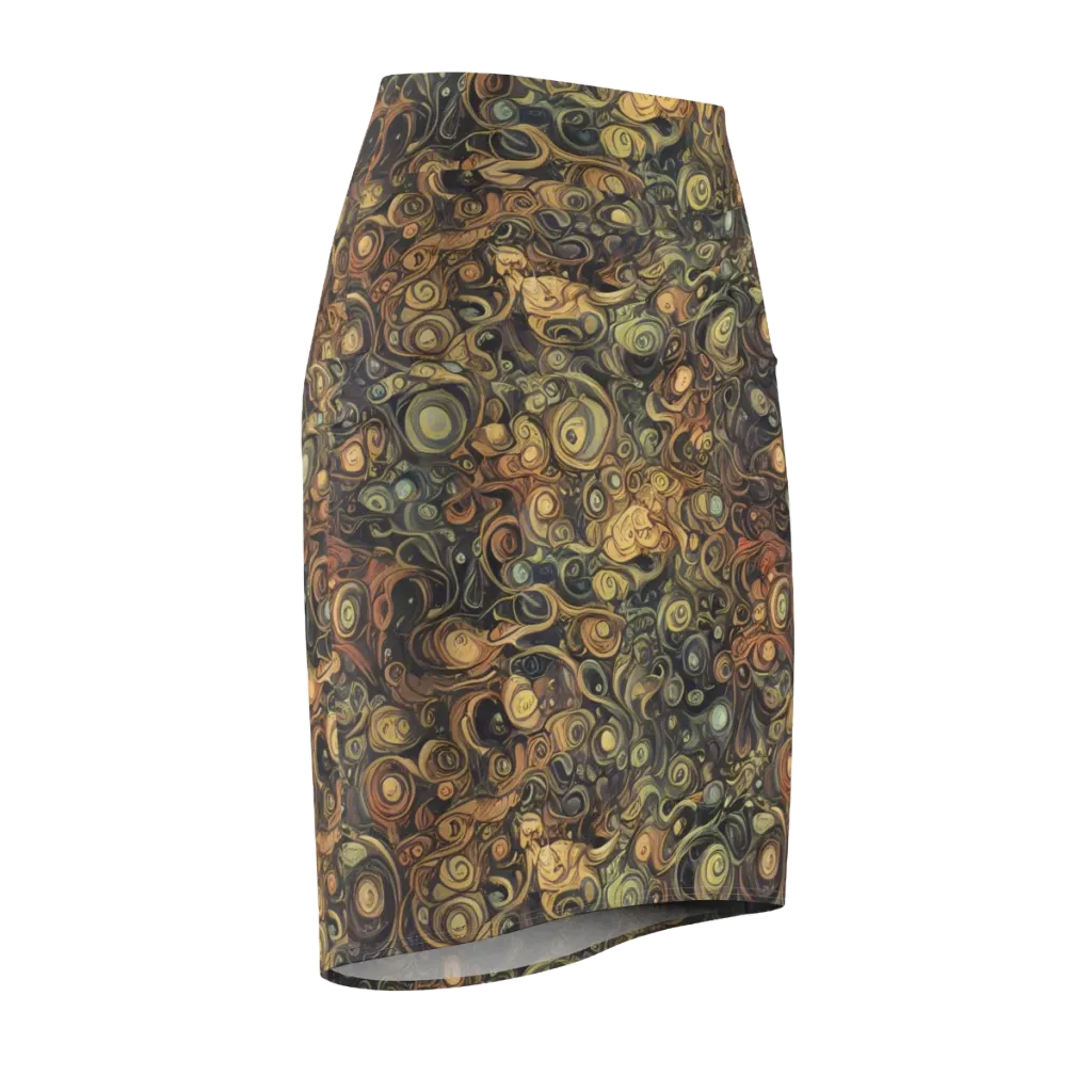 Amber Undertow on Pencil Skirt — Front Side