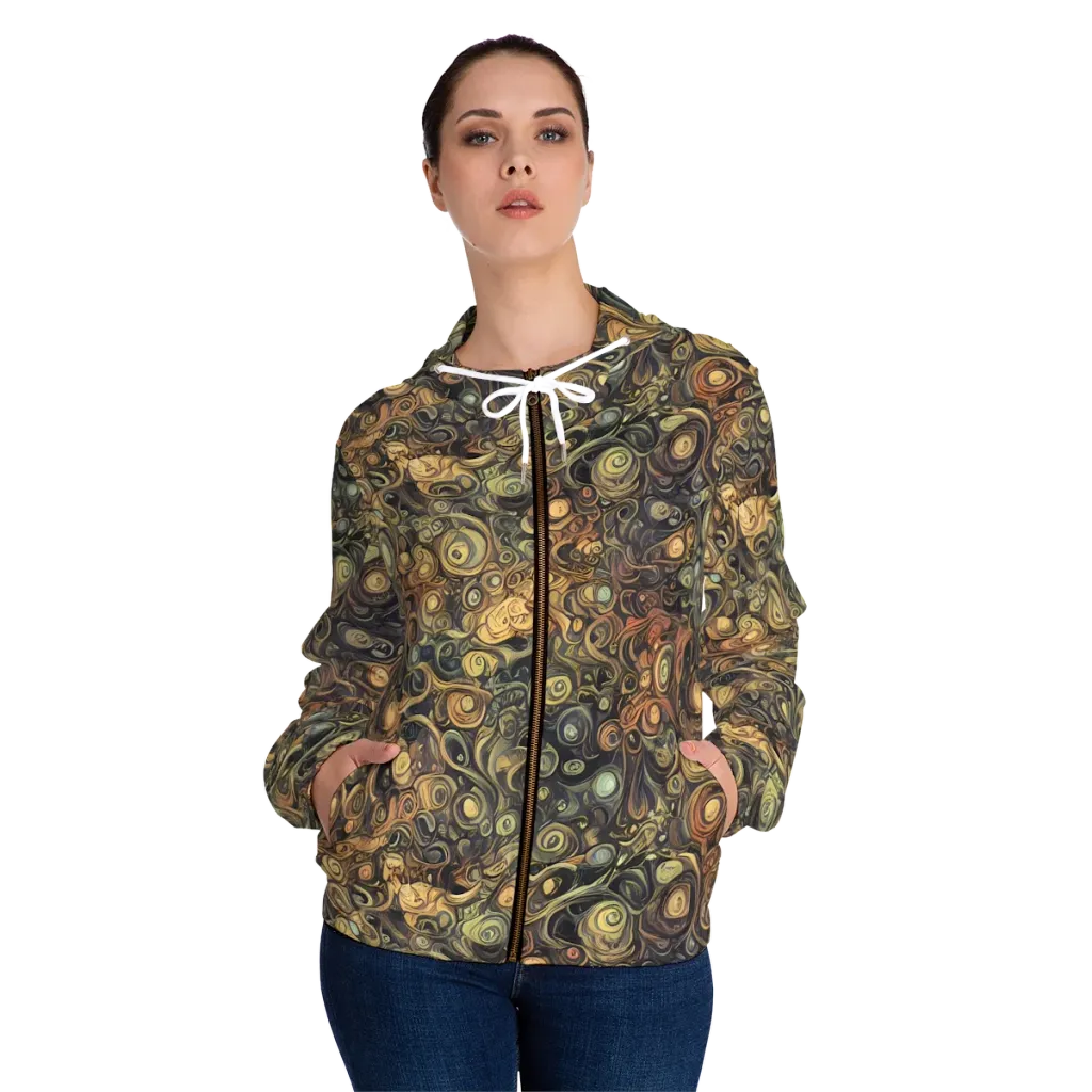Amber Undertow on Women's Full-Zip Hoodie — Front On Person