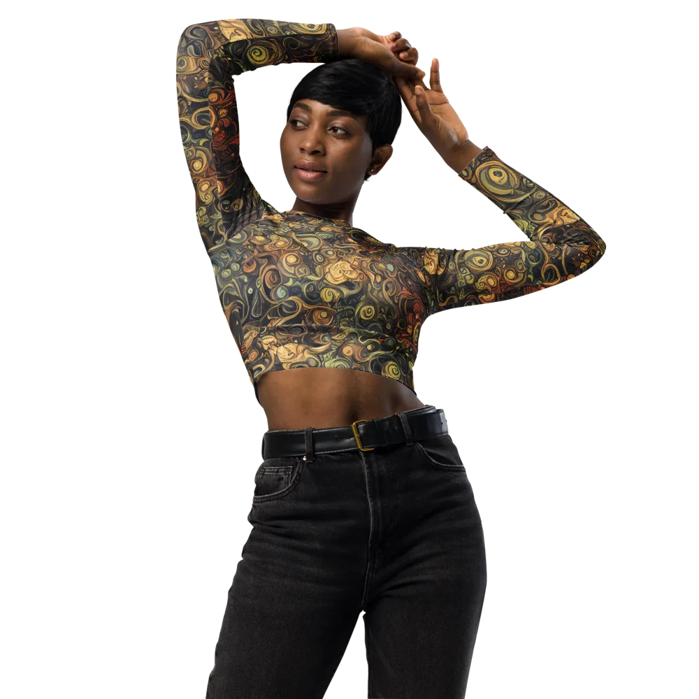Amber Undertow on Long Sleeve Crop Top — Front