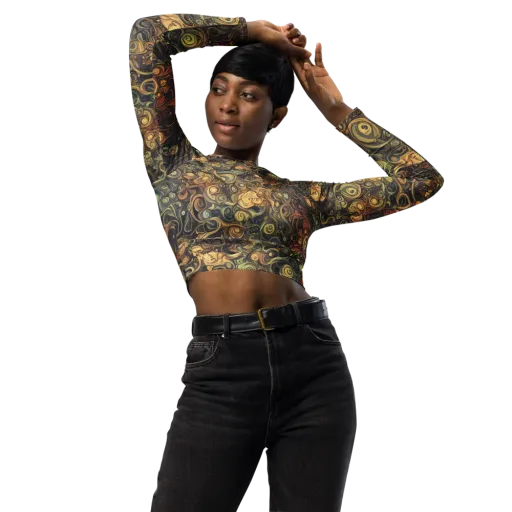 Amber Undertow on a Long Sleeve Crop Top