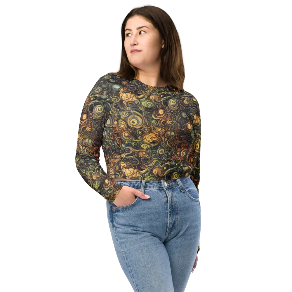 Amber Undertow on Long Sleeve Crop Top — Front