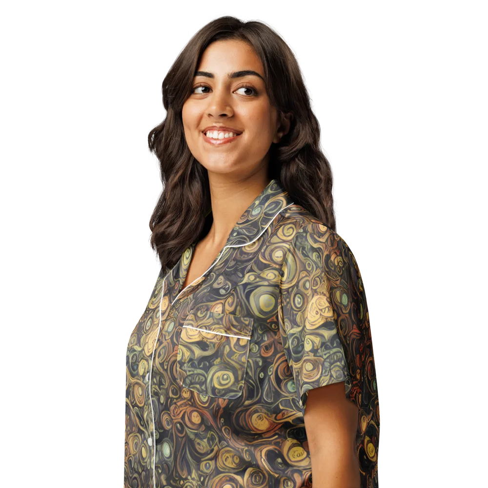 Amber Undertow on Women's Short Sleeve Pajama Top — Left Front