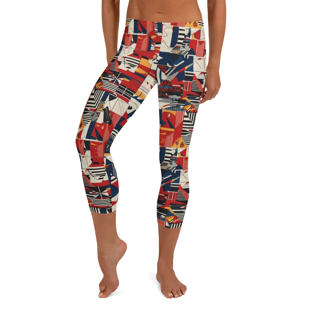 Redline Geometry on Capri Leggings — Front