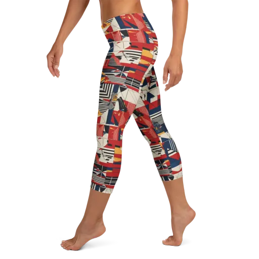 Redline Geometry on a Capri Leggings