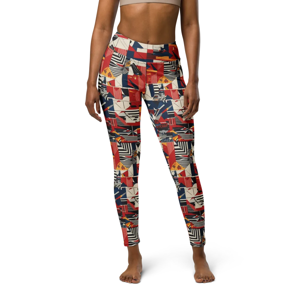 Redline Geometry on Yoga Leggings — Front