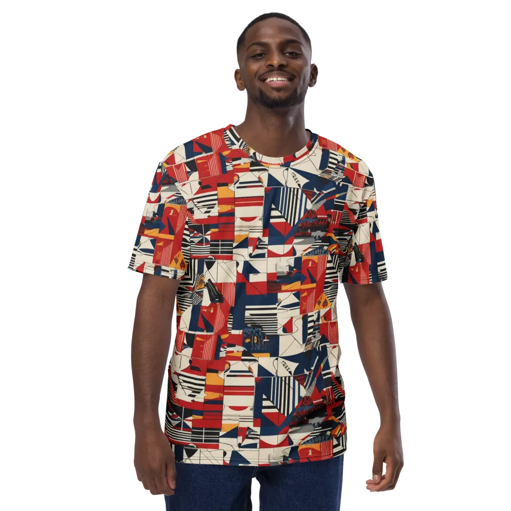 Redline Geometry on Men's Crew Neck T-Shirt — Front