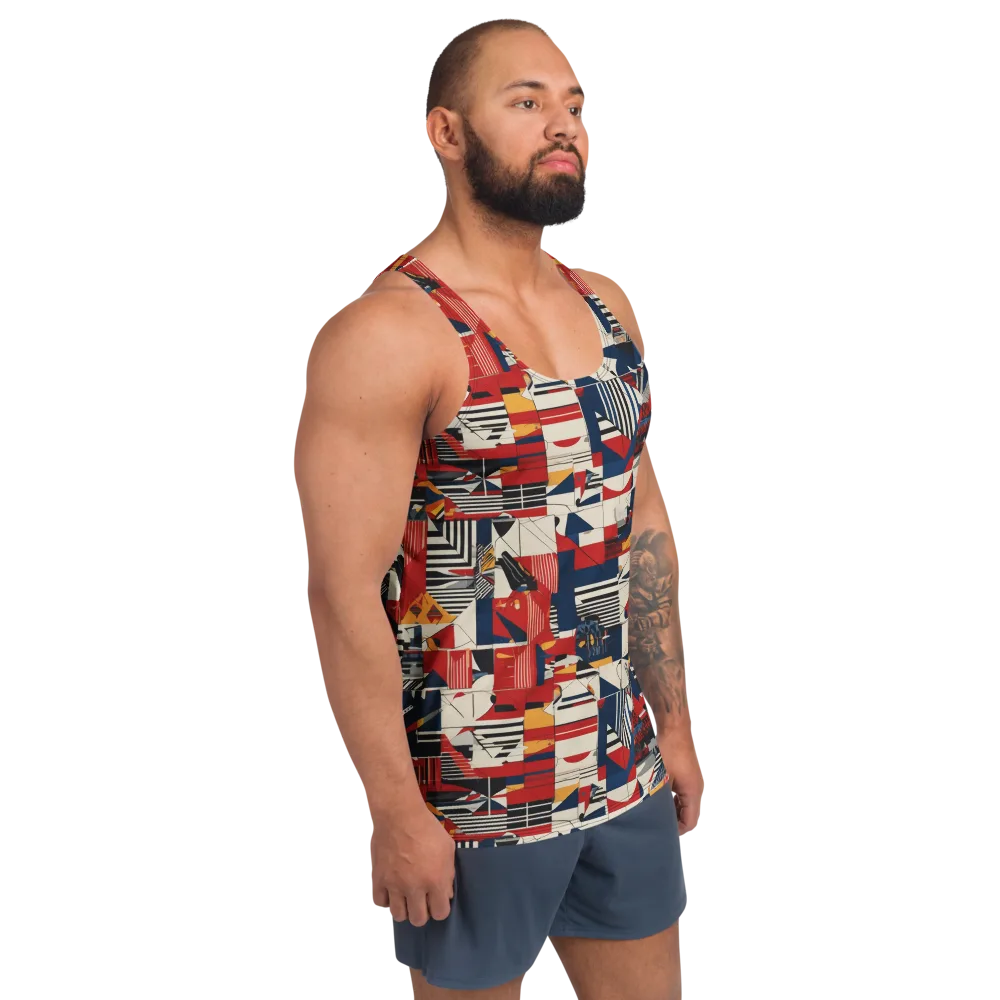 Redline Geometry on Men's Tank Top — Right Front