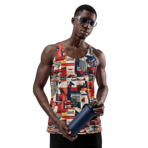 Redline Geometry on a Men's Tank Top