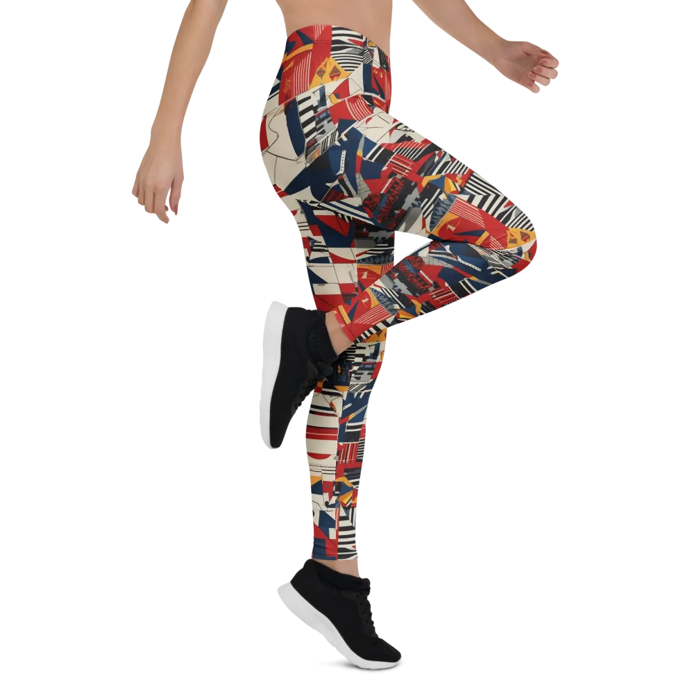 Redline Geometry on Leggings — Right
