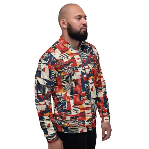Redline Geometry on a Bomber Jacket