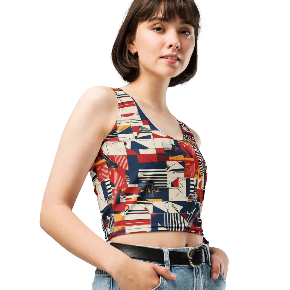 Redline Geometry on Crop Top — Right Front