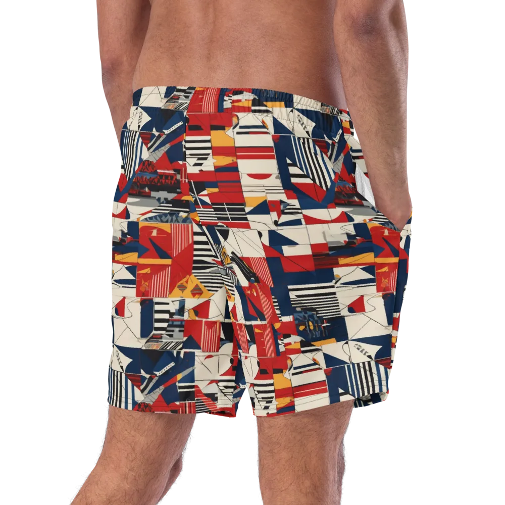 Redline Geometry on Swim Trunks — Right Back