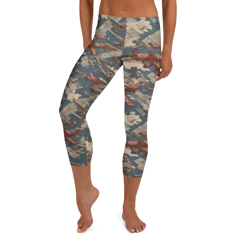 Cloud Squadron on Capri Leggings — Front