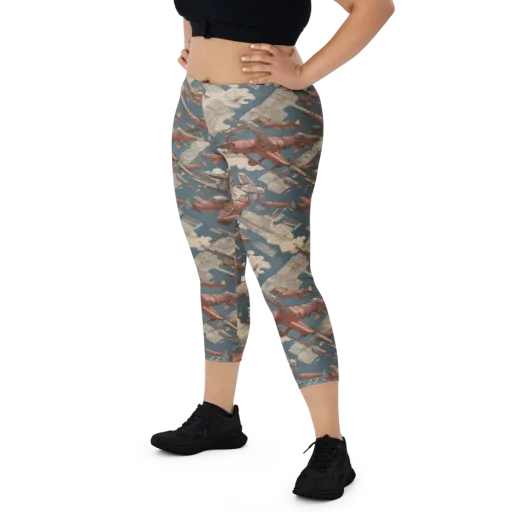 Cloud Squadron on a Capri Leggings