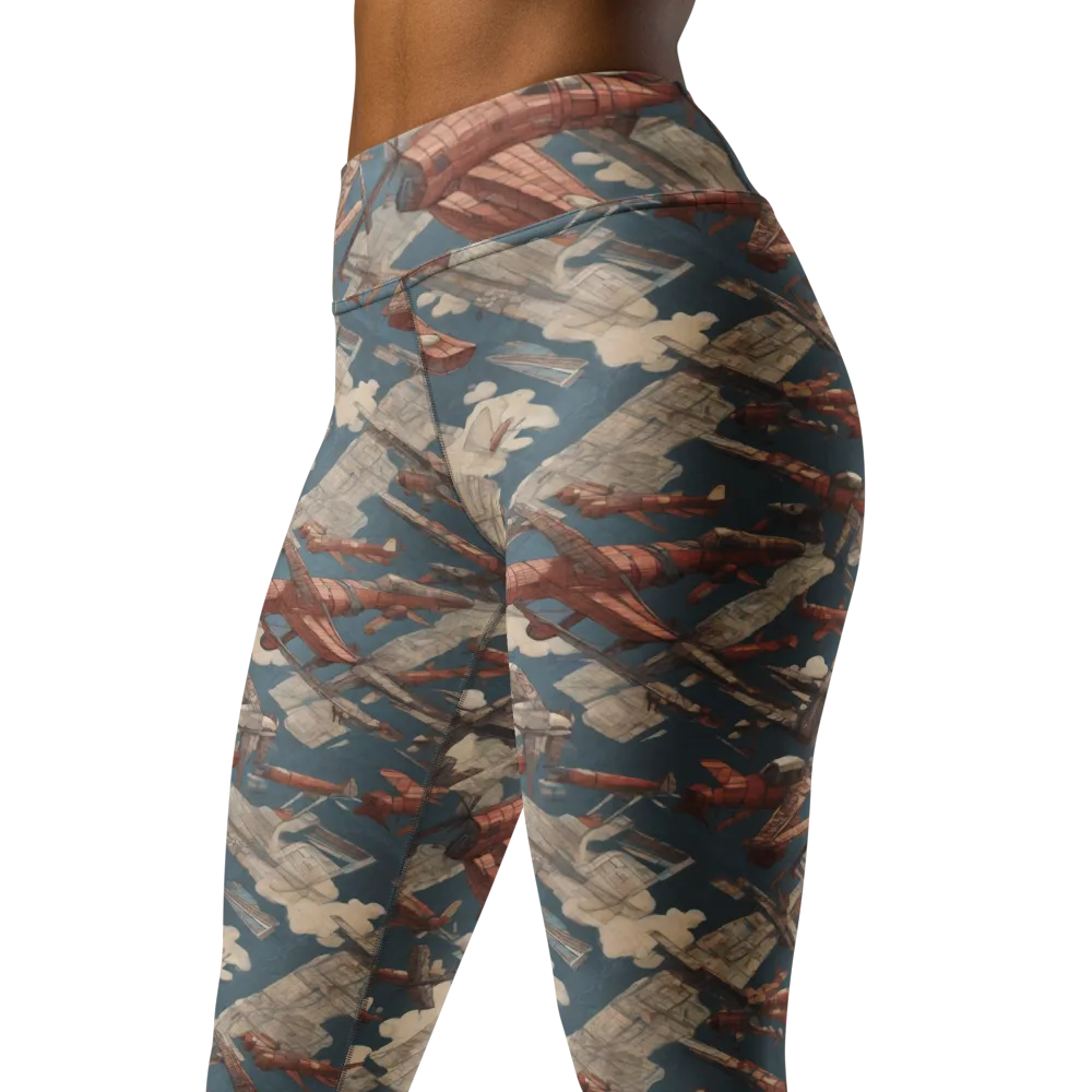 Cloud Squadron on Yoga Leggings — Left Front
