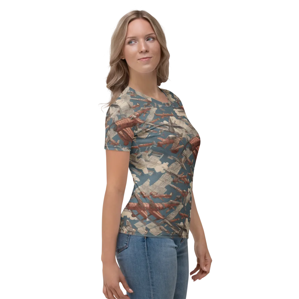 Cloud Squadron on Women's Crew Neck T-Shirt — Right