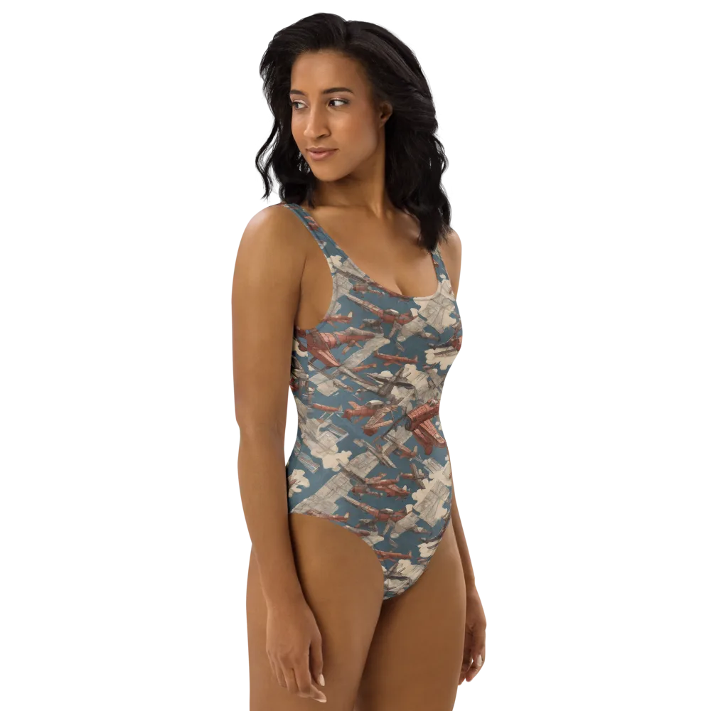 Cloud Squadron on One-Piece Swimsuit — Right