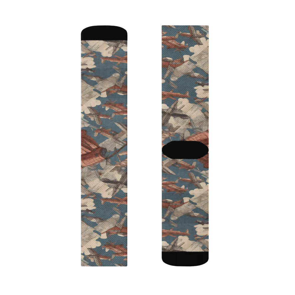 Cloud Squadron on Socks — Right Sock