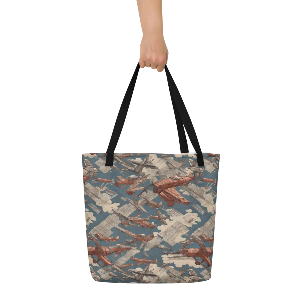 Cloud Squadron on Large Tote Bag W/ Pocket — Front