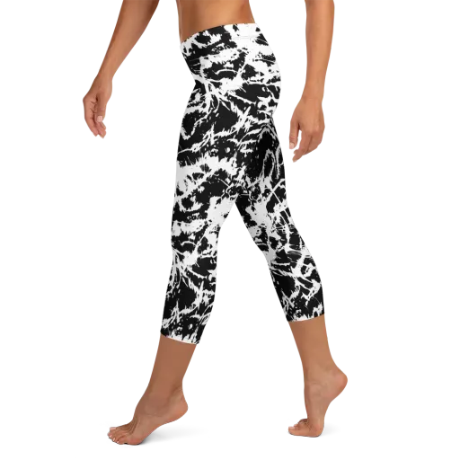 Monochrome Wild on a Capri Leggings