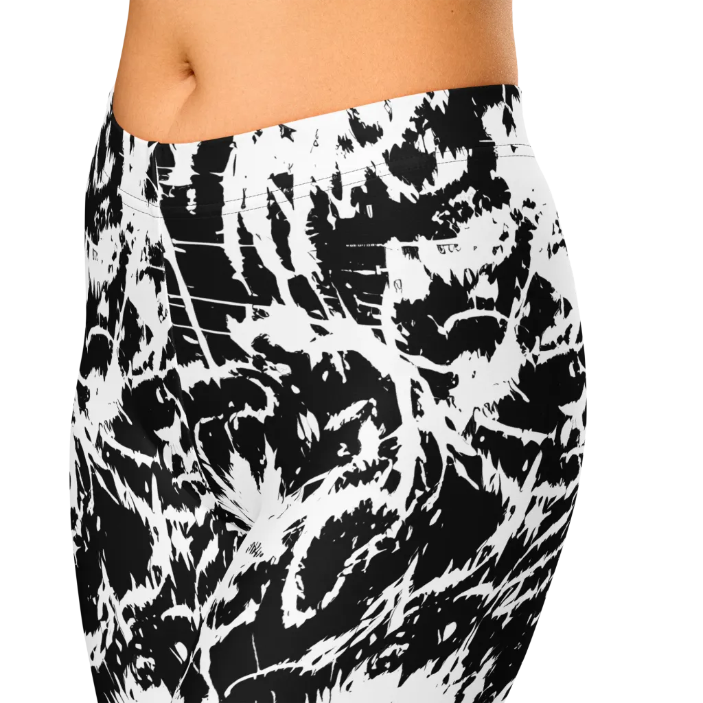 Monochrome Wild on Capri Leggings — Zoomed-in