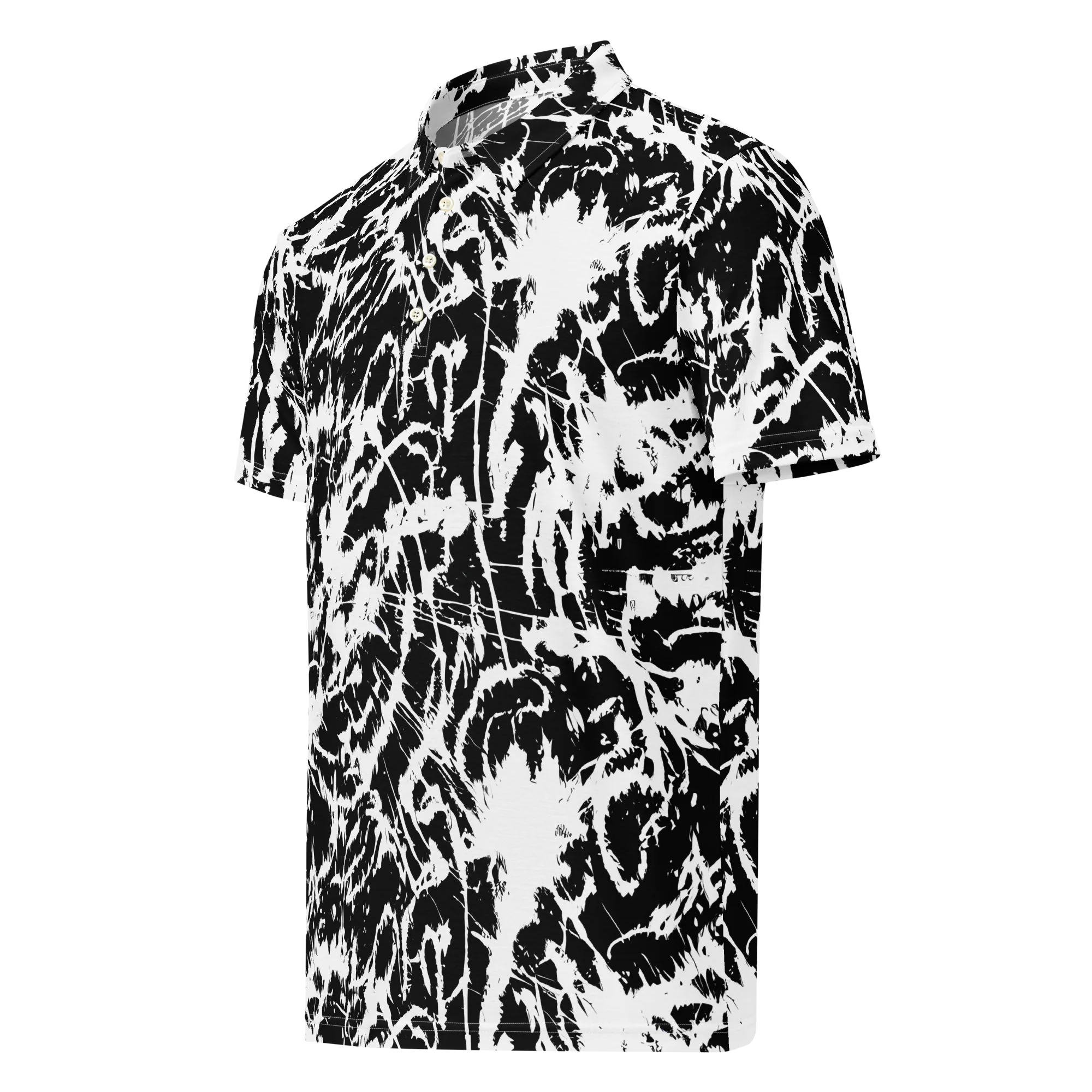 Monochrome Wild on Men's Slim Fit Polo Shirt — Left Front