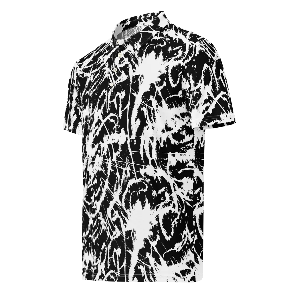Monochrome Wild on Men's Slim Fit Polo Shirt — Left Front