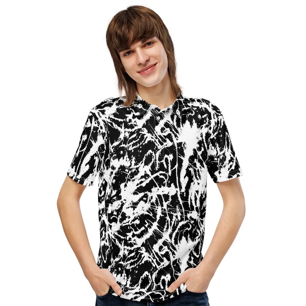 Monochrome Wild on Men's Slim Fit Polo Shirt — Front