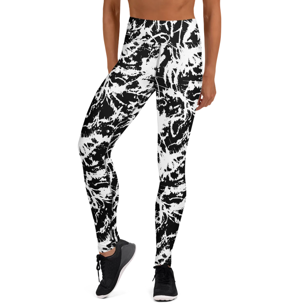 Monochrome Wild on Yoga Leggings — Front