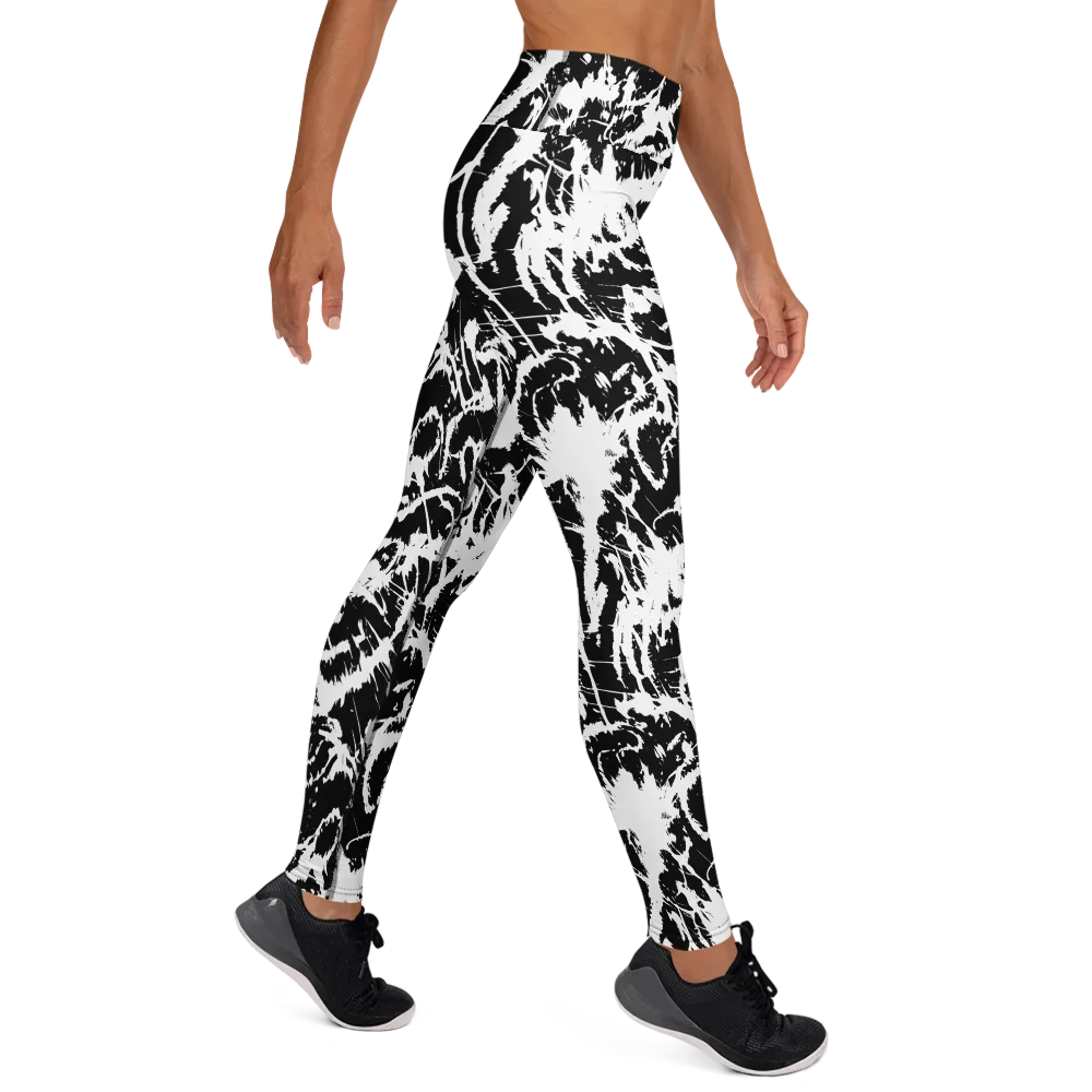 Monochrome Wild on Yoga Leggings — Right