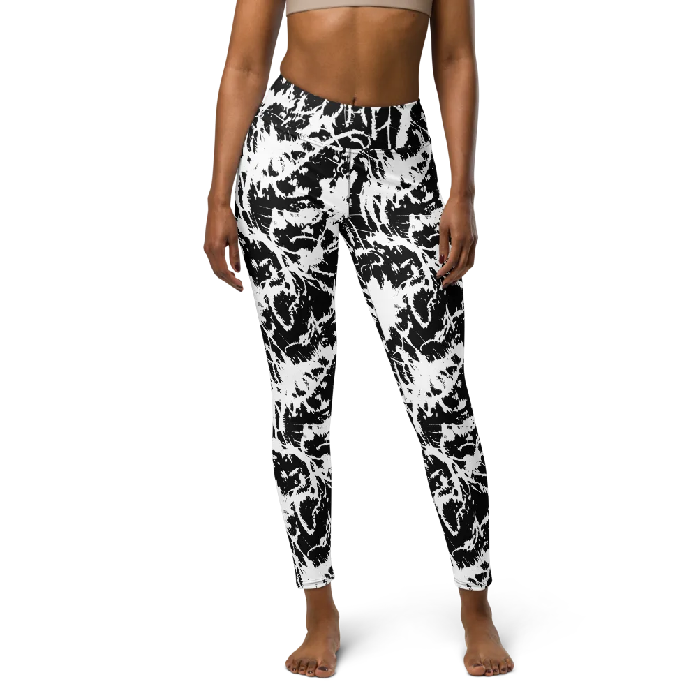 Monochrome Wild on Yoga Leggings — Front