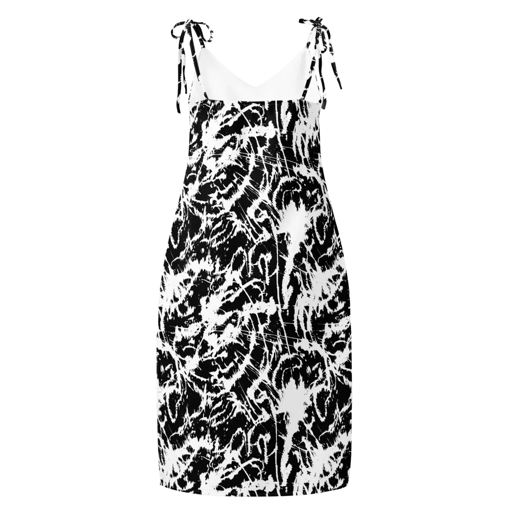 Monochrome Wild on Slip Dress — Back